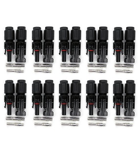 10 Pairs of Solar Panel Cable Connectors Male Female Compatible With MC4